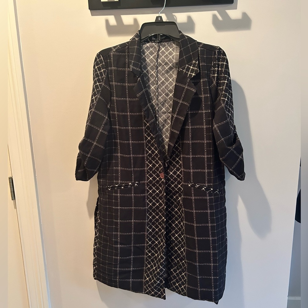 Sweet Rain Black and White Checkered Blazer